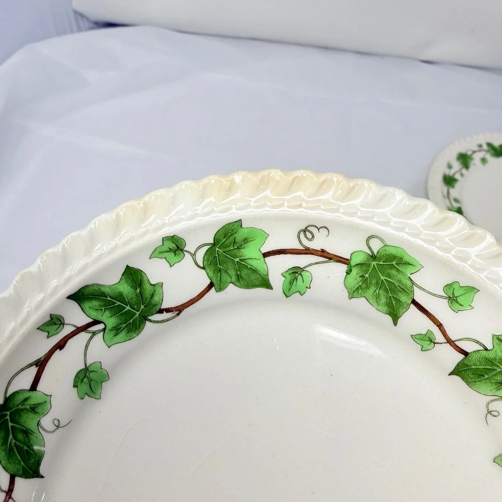 Harker Pottery Royal Gadroon Mixed Plate Lot 8pc Grape Ivy Scalloped 9.25in USA